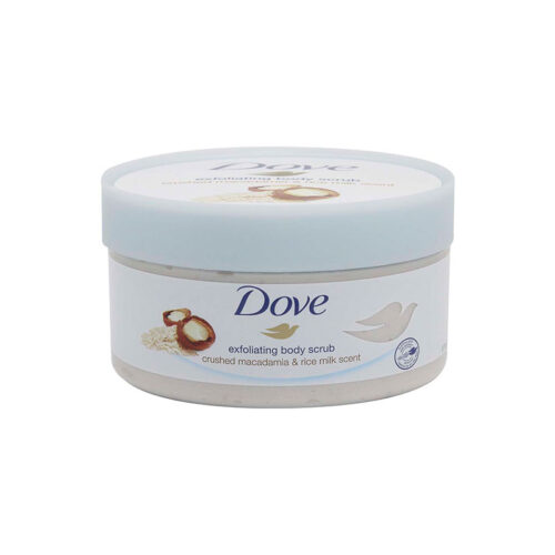 Dove Exfoliating Body Scrub – Crushed Macadamia & Rice Milk Scent 225ml