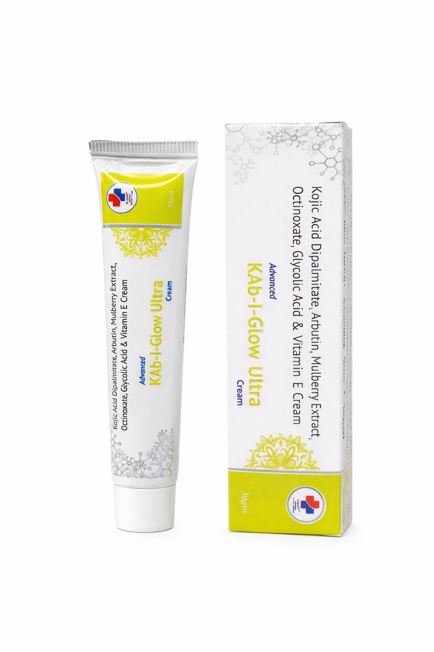 Kab-I-Glow Ultra Cream (Kojic Acid Dipalmitate, Arbutin, Mulberry Extract, Octinoxate, Glycolic Acid & Vitamin E Cream) 30gm 1 Kab-I-Glow Ultra Cream (Kojic Acid Dipalmitate, Arbutin, Mulberry Extract, Octinoxate, Glycolic Acid & Vitamin E Cream) 30gm