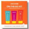 Uncover On-The-Go Kit ( 3 step Routine Cleanser 30ml Spf 50 sunscreen 40ml Moisturizer 30ml