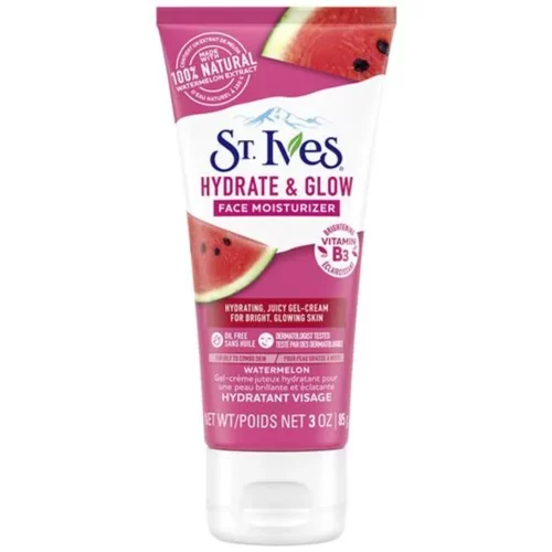 St. Ives Hydrate & Glow Face Moisturizer Watermelon with Vitamin B3, 3 oz (85g) 1 St. Ives Hydrate & Glow Face Moisturizer Watermelon with Vitamin B3, 3 oz (85g)