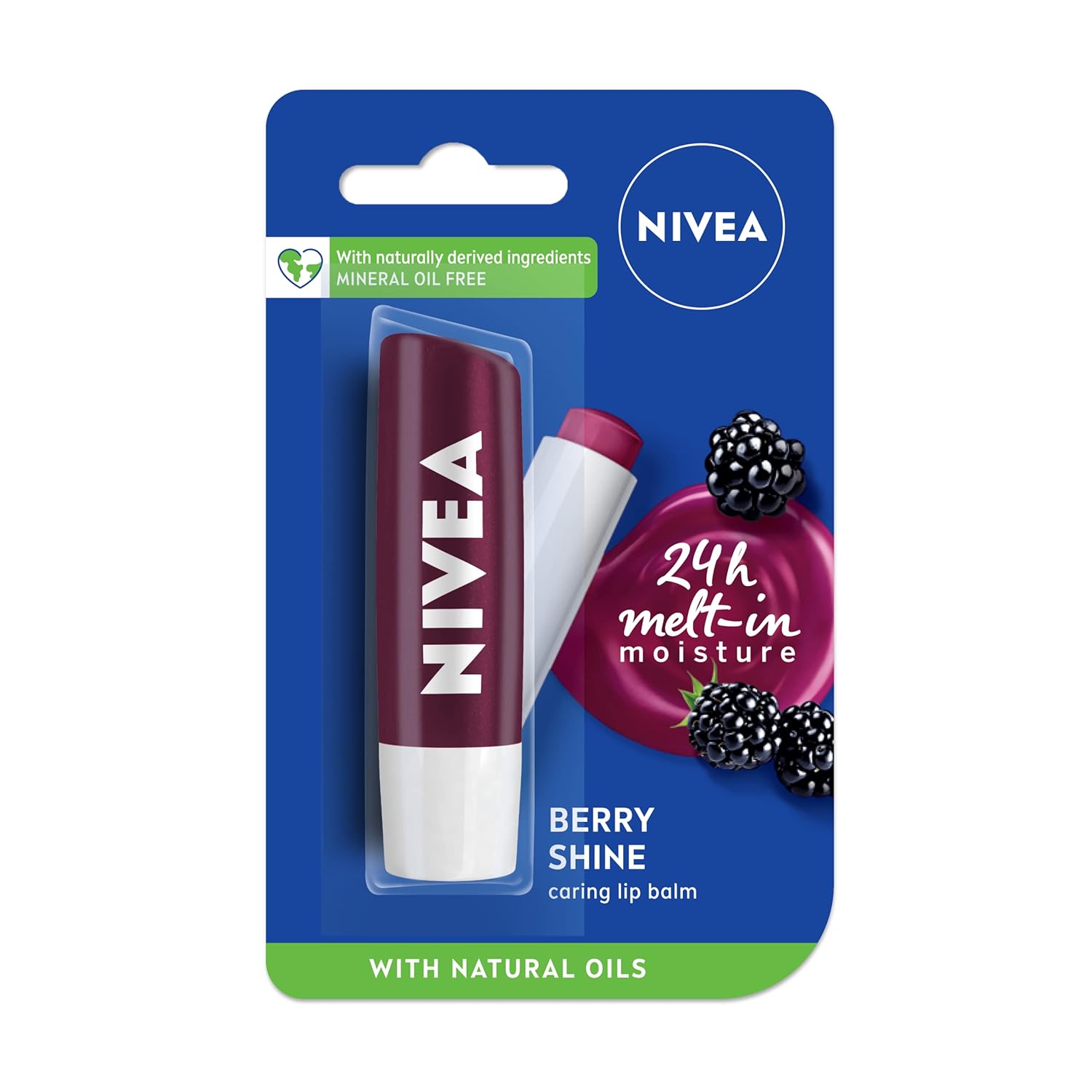 Nivea Lip Care, Fruity BlackBerry Shine with Natural Oils 4.8g (5.5ml) 1 Nivea Lip Care, Fruity BlackBerry Shine with Natural Oils 4.8g (5.5ml)