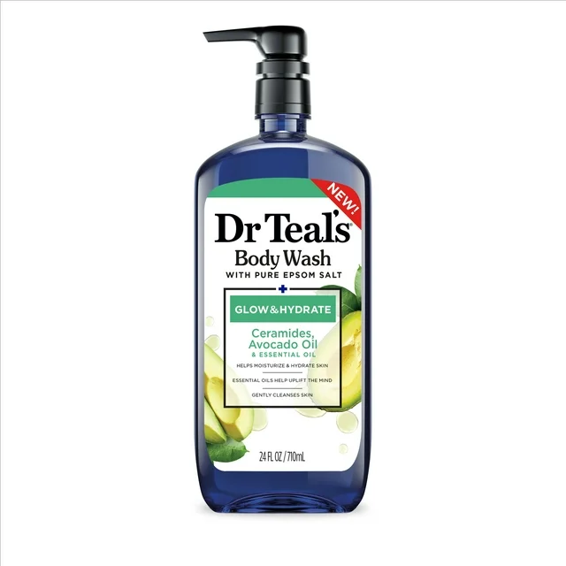 Dr Teal's Glow & Hydrate Body Wash With Ceramides and Avocado Oils 710ml 1 Dr Teal's Glow & Hydrate Body Wash With Ceramides and Avocado Oils 710ml