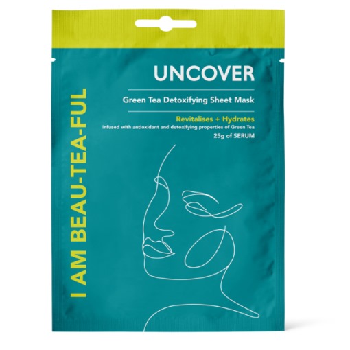 Uncover I Am Beautiful Green Tea Detoxifying Sheet Mask 25G 1 Uncover I Am Beautiful Green Tea Detoxifying Sheet Mask 25G