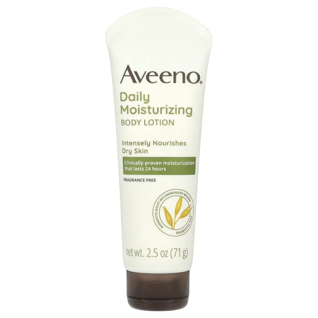 Aveeno Daily Moisturizing Body Lotion. Intensely Nourishes Dry Skin 2.5 oz 1 Aveeno Daily Moisturizing Body Lotion. Intensely Nourishes Dry Skin 2.5 oz