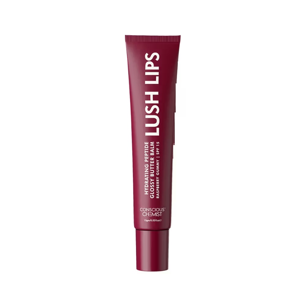 Conscious Chemist Raspberry Gummy Hydrating Peptide Glossy Butter Lip Balm SPF15 (15gm) 1 Conscious Chemist Raspberry Gummy Hydrating Peptide Glossy Butter Lip Balm SPF15 (15gm)