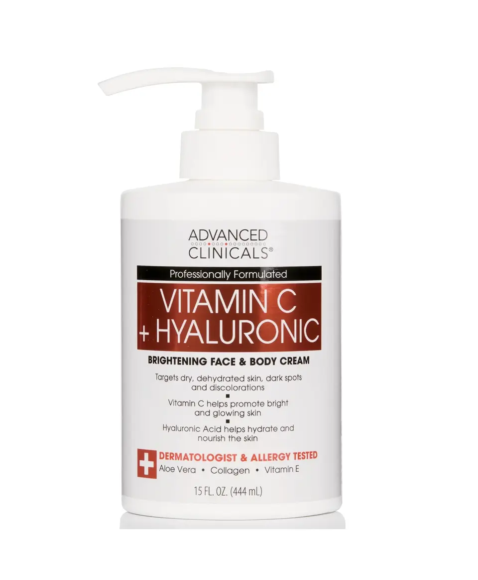 Advanced Clinicals Vitamin C + Hyaluronic Brightening Cream 15fl /444ml 1 Advanced Clinicals Vitamin C + Hyaluronic Brightening Cream 15fl /444ml