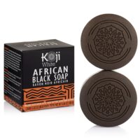 Koji White African Black Soap Bar 5.64oz, 2 Bars / 160g