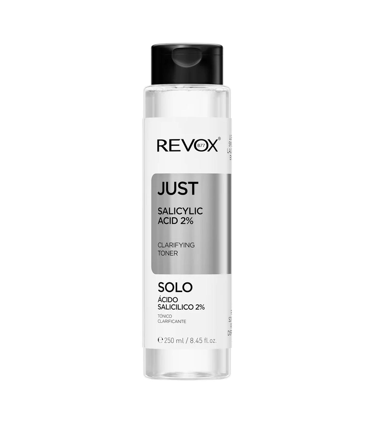 Revox Just Salicylic Acid 2% Clarifying Toner 8.45fl oz /250ml. 1 Revox Just Salicylic Acid 2% Clarifying Toner 8.45fl oz /250ml.