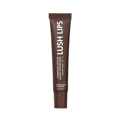 Conscious Chemist Mocha Muse Hydrating Peptide Glossy Butter Lip Balm SPF15 (15gm)