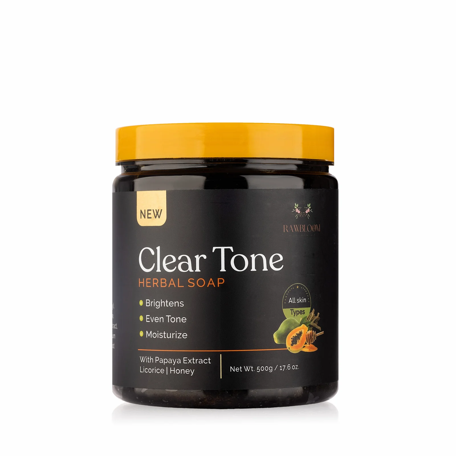 RawBloom Clear Tone Herbal Soap With Papaya Extract Licorice Honey 500g/ 17.6 oz 1 RawBloom Clear Tone Herbal Soap With Papaya Extract Licorice Honey 500g/ 17.6 oz